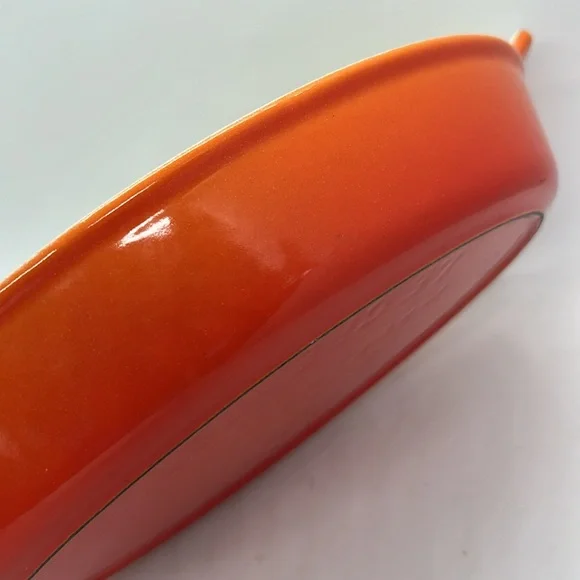 Le Creuset Au Gratin Pan Cast Iron Enamel Vintage #24 Flame Orange